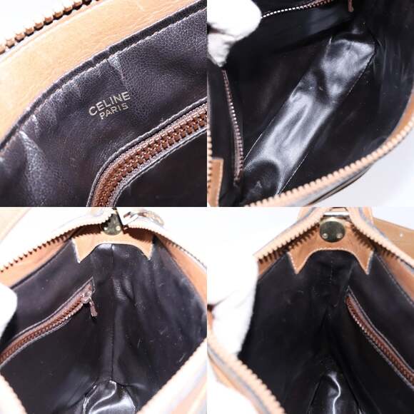 CELINE Macadam Canvas Shoulder Bag Pvc Beige Gold - Picture 12 of 13